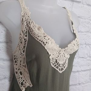 NWT Alya Crochet Topped Boho Dress